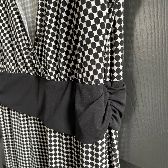 MAX STUDIO Polka Dot Black White Maxi Dress Sleeveless Waist Size XL - Picture 6 of 8